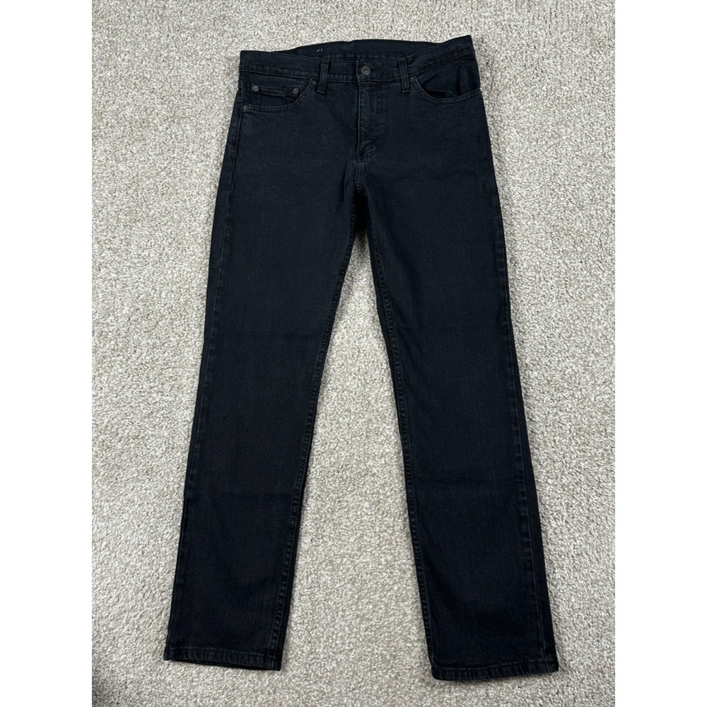 Levis 511 Jeans Mens 32x30 Black Denim Slim Fit Straight Charcoal Wash Red Tab